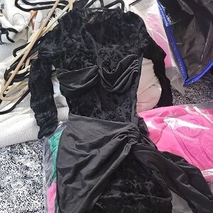 Fashion Nova Black Long Sleeve Dress